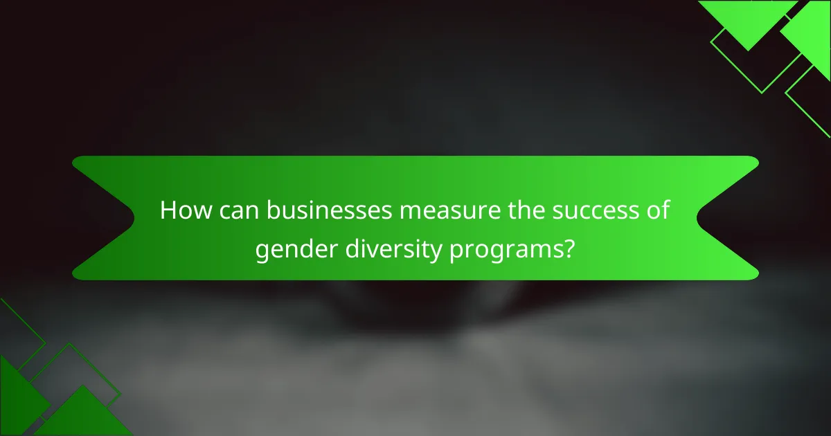 How can businesses measure the success of gender diversity programs?