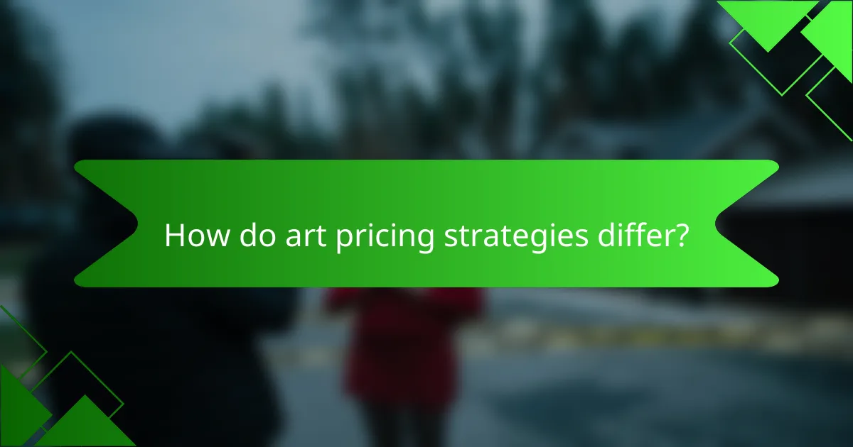 How do art pricing strategies differ?