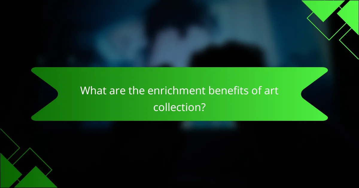 What are the enrichment benefits of art collection?
